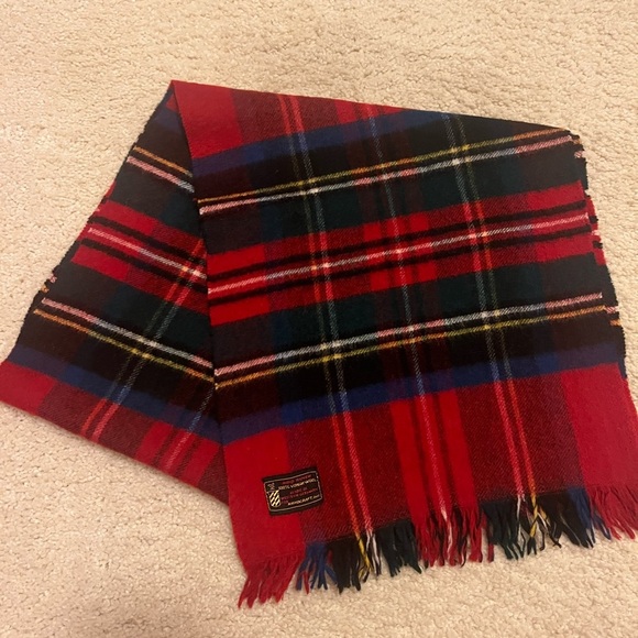 handcrafted Inc Other - Red Plaid 100% Wool Scarf